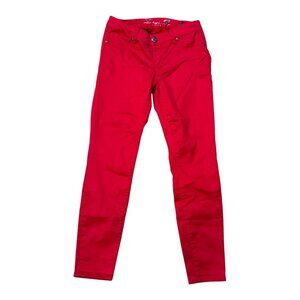 Seven7 Womens Red Stretch Skinny Jeans Soft Denim Mid Rise Casual Pants Size 8